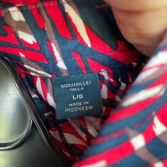 Perry Ellis Red and Blue Abstract Men's Shirt - Picture 4 of 4